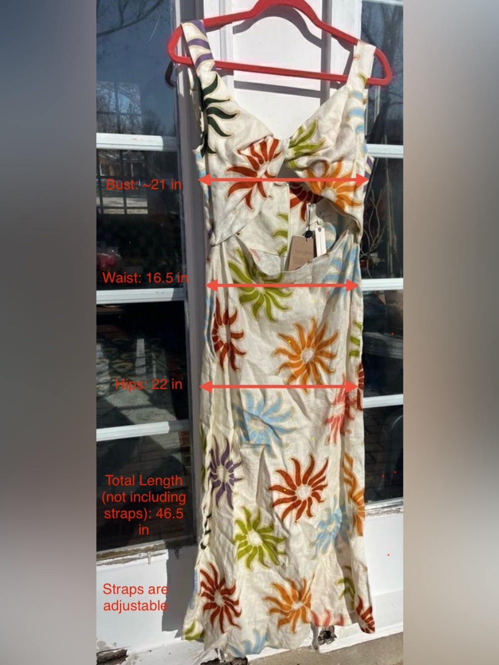 Cala de la Cruz 100% Linen Sunburst Midi Dress - Picture 14 of 14